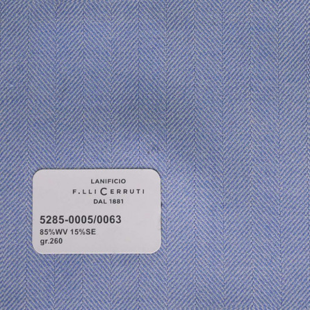5282-0005/0063 Cerruti Lanificio - Vải Suit 100% Wool - Xanh Dương Trơn